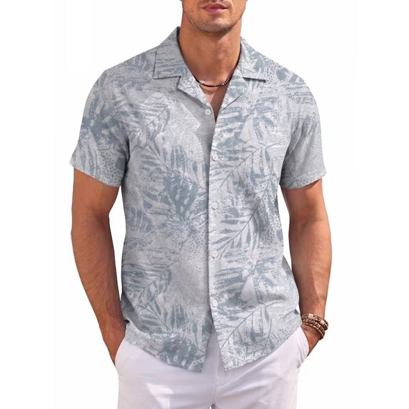Men's Hawaiian Tropical Button Down Shirt