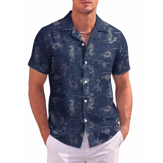 Men's Hawaiian Tropical Button Down Shirt