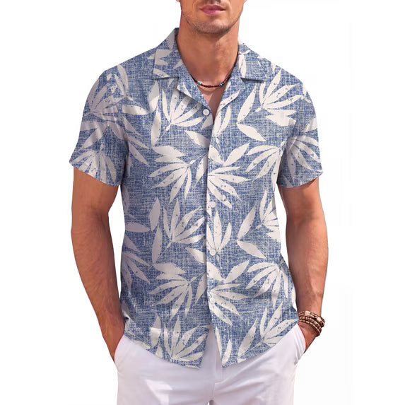 Men's Hawaiian Tropical Button Down Shirt