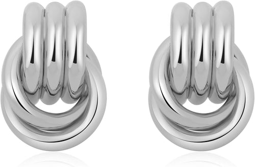 Gold Plated Knot Drop Earrings