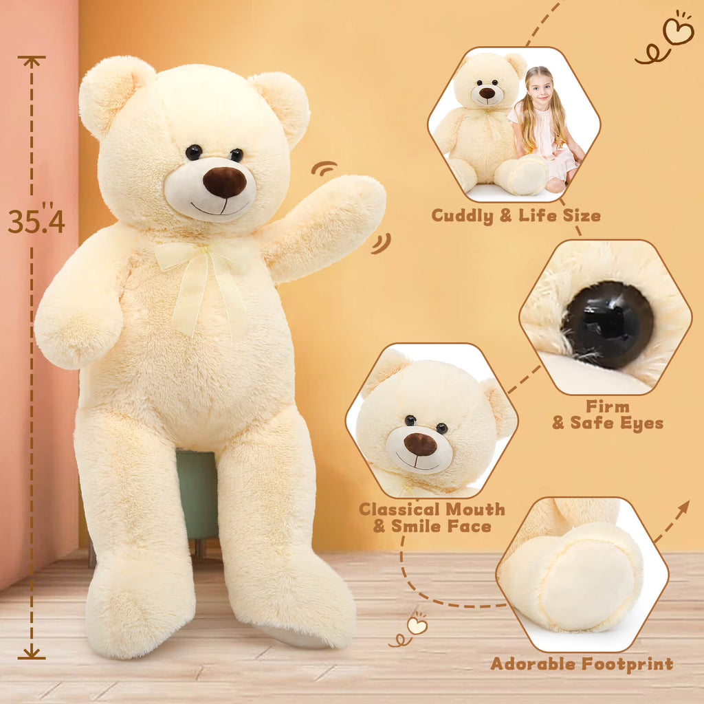 Giant Teddy Bear Plush 35" Stuffed Animal