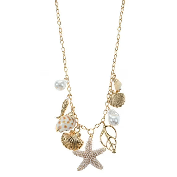 Starfish & Shell Charm Necklace